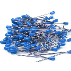 Alfileres de tapicería con cabeza de plástico, largo 60 mm - Rico azul (100 Piezas)