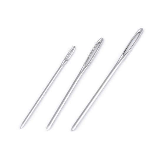 Igły metalowe tępe długość 50; 60; 70 mm do wełny, wyszywania - Nikiel (150 Sztuki) Igły metalowe tępe długość 50; 60; 70 mm do wełny, wyszywania - Nikiel (150 Sztuki)
