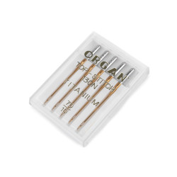 Igły maszynowe top stitch z dużym uszkiem 70; 80; 90 organ - Złoty (1 Pudełko)