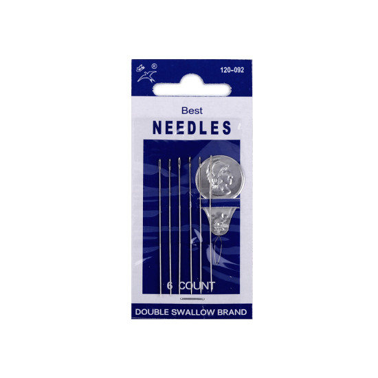 Beading needles + needle threader - Nickel (1 Card) Beading needles + needle threader - Nickel (1 Card)