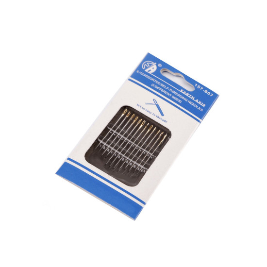 Assorted self-threading needles - Nickel (1 Card)