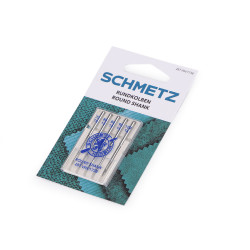 Round shank machine needles, combined 70; 80; 90; 100 schmetz, for older home sewing machines - Nickel (1 Card)