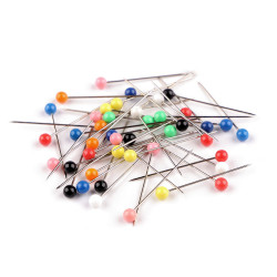Alfileres con cabeza de vidrio, largo 32 mm - Níquel (12 Cajas)
