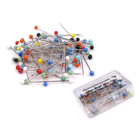 Glass head pins length 32 mm - Nickel (12 Boxes) Glass head pins length 32 mm - Nickel (12 Boxes)