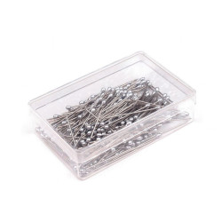 Épingles à coudre, tête en perle, longueur 25 mm, 12 g - Nickel (1 Boîte)