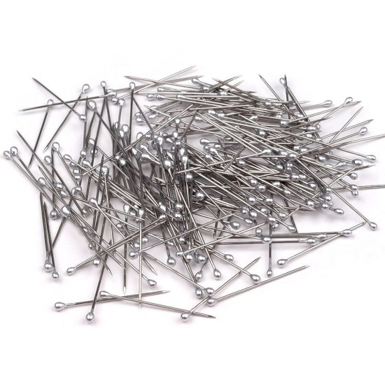 Épingles à coudre, tête en perle, longueur 25 mm, 12 g - Nickel (1 Boîte) Épingles à coudre, tête en perle, longueur 25 mm, 12 g - Nickel (1 Boîte)