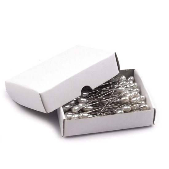 Épingles à coudre décoratives, tête en perle, longueur 55 mm - Perle blanche (10 Boîtes) Épingles à coudre décoratives, tête en perle, longueur 55 mm - Perle blanche (10 Boîtes)