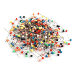 Alfileres con cabeza de plástico, largo 37 mm - Níquel (1 Caja)