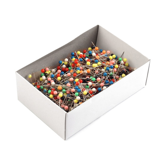 Alfileres con cabeza de plástico, largo 37 mm - Níquel (1 Caja) Alfileres con cabeza de plástico, largo 37 mm - Níquel (1 Caja)