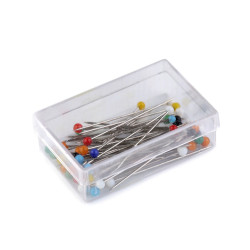 Alfileres con cabeza de vidrio, largo 30 mm - Níquel (1 Caja)