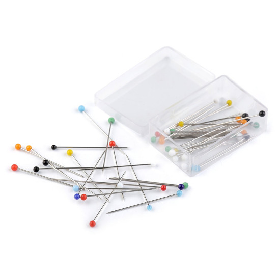 Glass head pins length 30 mm - Nickel (1 Box)