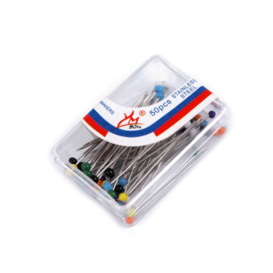 Glass head pins length 31 mm - Mix of colours (40 Boxes)