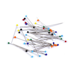 Alfileres con cabeza de vidrio, largo 31 mm - Mezcla de colores (1 Caja)