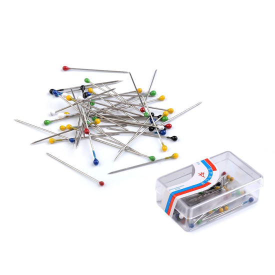 Alfileres de plástico, largo 27 mm - Mezcla de colores (1 Caja) Alfileres de plástico, largo 27 mm - Mezcla de colores (1 Caja)