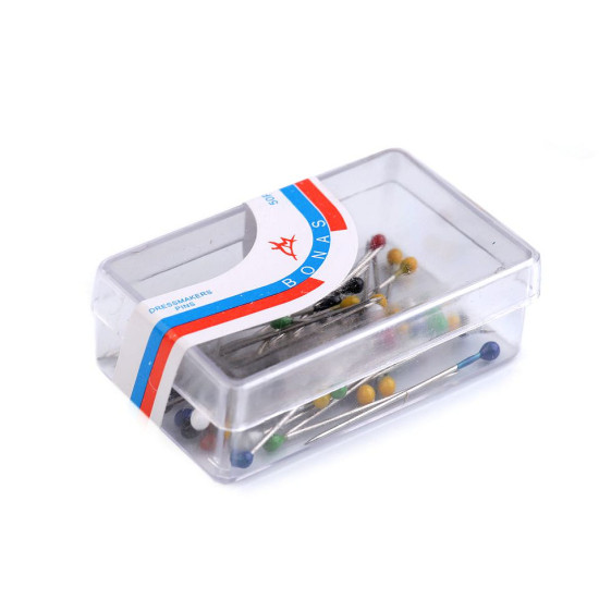 Alfileres de plástico, largo 27 mm - Mezcla de colores (1 Caja) Alfileres de plástico, largo 27 mm - Mezcla de colores (1 Caja)