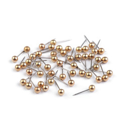Alfileres de acero quirúrgico, largo 15 mm - Oro (1 Caja)