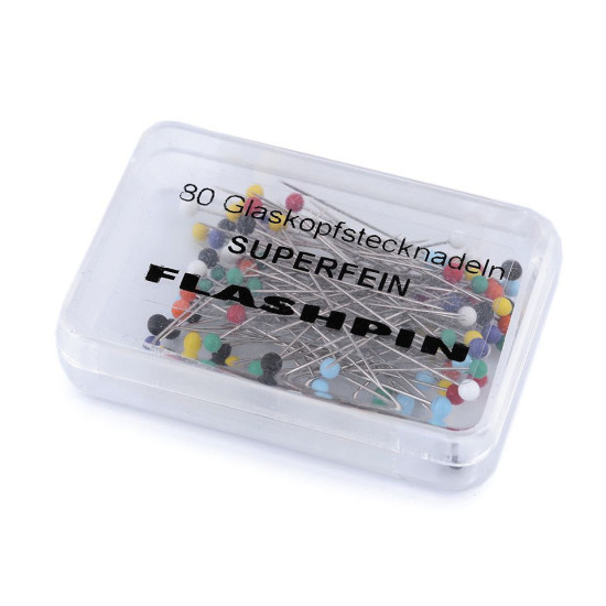 Szpilki ze szklaną główką długość 34 mm - Mix (10 Pudełka) Szpilki ze szklaną główką długość 34 mm - Mix (10 Pudełka)