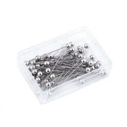 Decorative / pearl headed pins length 38 mm - Nickel (1 Box)