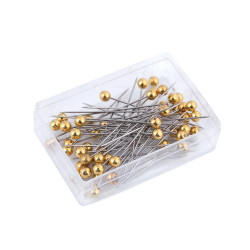 Decorative / pearl headed pins length 38 mm - Gold (1 Box)