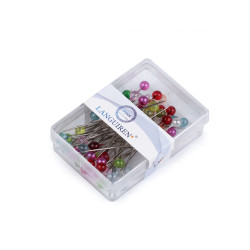 Decorative pins with a transparent head, length 40 mm - Mix (1 Box)