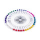 Plastic head pins / dressmaker pins on rosette, length 37 mm - Mix (12 Rosettes) Plastic head pins / dressmaker pins on rosette, length 37 mm - Mix (12 Rosettes)