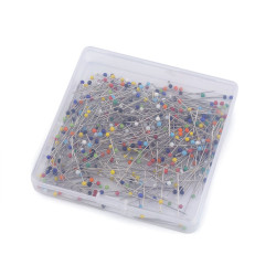 Alfileres con cabeza de vidrio, largo 30 mm - Mezcla (1 Caja)