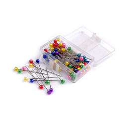 Decorative pins with pearl head, length 40 mm - Multicolor (1 Box)