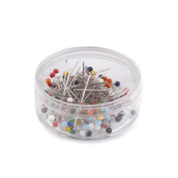 Alfileres con cabeza de cristal, largo 32 mm - Níquel (1 Caja)
