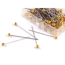 Decorative stainless steel pins, length 38 mm - Gold (20 Boxes)