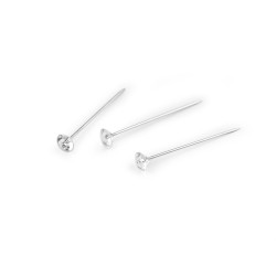Szpilki nierdzewne ozdobne długość 38 mm diament - Transparent (1 Pudełko)