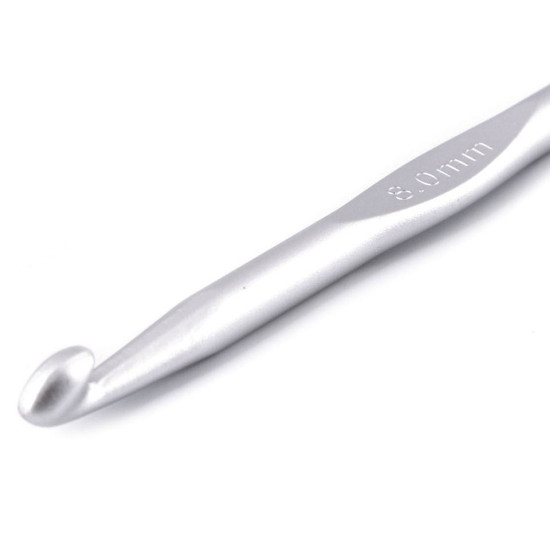 Crochet hook no. 6; 7; 8; 9 - Silver (1 Piece) Crochet hook no. 6; 7; 8; 9 - Silver (1 Piece)