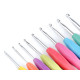 Set of crochet hooks easy grip - Mix of colours (1 Set) Set of crochet hooks easy grip - Mix of colours (1 Set)