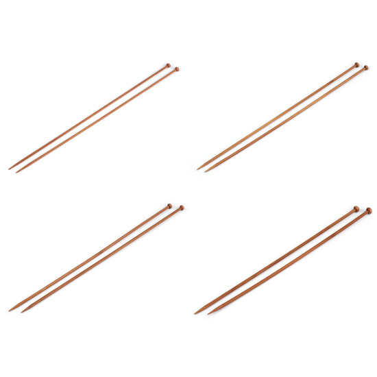 Druty proste nr. 3,5; 4; 4,5; 5 bambus - Bambus ciemny (4 Pary) Druty proste nr. 3,5; 4; 4,5; 5 bambus - Bambus ciemny (4 Pary)
