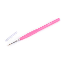 Aguja con mango de silicona y punta dorada para ganchillo, tamaño 0,5; 0,6; 0,8; 1; 1,25 - Rosa (1 Pieza)