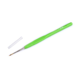 Aguja con mango de silicona y punta dorada para ganchillo, tamaño 0,5; 0,6; 0,8; 1; 1,25 - Verde (1 Pieza)