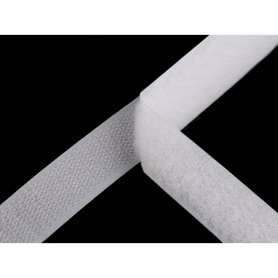 Hook and loop fastener width 25 mm - White (1 Meter) Hook and loop fastener width 25 mm - White (1 Meter)