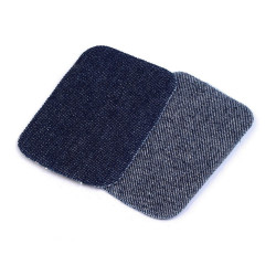 Écussons thermocollants en denim, 7,6x4,9 cm - Bleu foncé (1 Sachet)