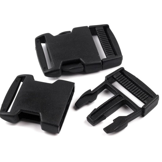 Klamra z regulatorem szerokość 30 mm - Czarny (100 Pary) Klamra z regulatorem szerokość 30 mm - Czarny (100 Pary)