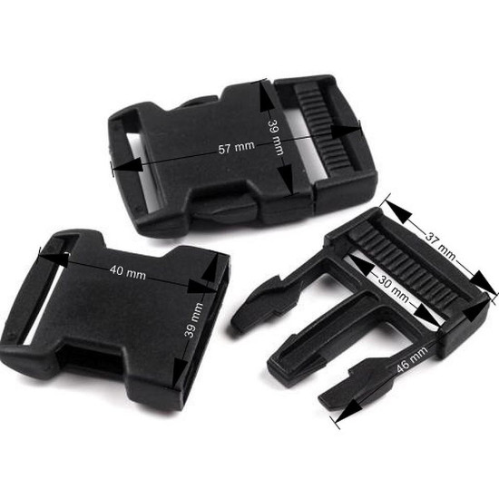 Klamra z regulatorem szerokość 30 mm - Czarny (100 Pary) Klamra z regulatorem szerokość 30 mm - Czarny (100 Pary)
