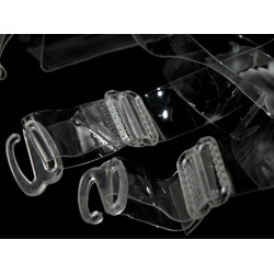 Ramiączka silikonowe szerokość 15 mm z plastikowym zapięciem - Transparent (1 Para)