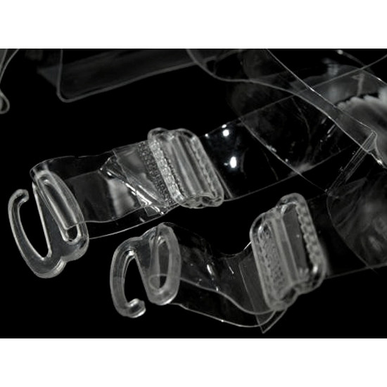 Ramiączka silikonowe szerokość 15 mm z plastikowym zapięciem - Transparent (1 Para) Ramiączka silikonowe szerokość 15 mm z plastikowym zapięciem - Transparent (1 Para)