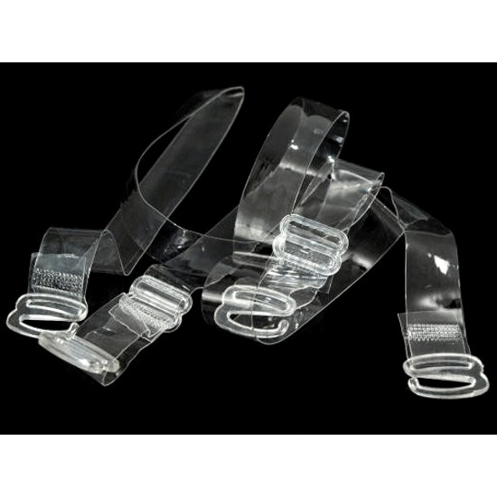 Ramiączka silikonowe szerokość 15 mm z plastikowym zapięciem - Transparent (1 Para) Ramiączka silikonowe szerokość 15 mm z plastikowym zapięciem - Transparent (1 Para)