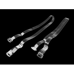 Ramiącza silikonowe do biustonosza, haczyki plastikowe, szer.10 mm - Transparent (1 Para)