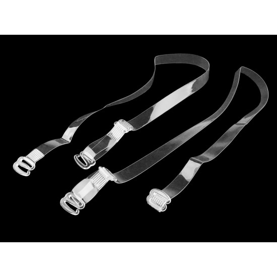 Ramiącza silikonowe do biustonosza, haczyki plastikowe, szer.10 mm - Transparent (1 Para)