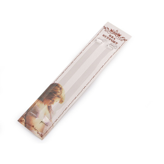 Ramiącza silikonowe do biustonosza, haczyki plastikowe, szer.10 mm - Transparent (1 Para)
