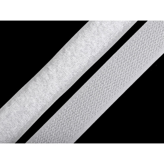 Taśma rzep komplet (haczyk+pętelka) szerokość 20 mm - White (25 Metry) Taśma rzep komplet (haczyk+pętelka) szerokość 20 mm - White (25 Metry)