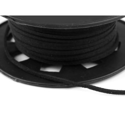 Rzemyk imitacja skóry szerokość 3 mm - Czarny (120 Metry)