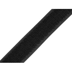 Taśma rzep haczyk szerokość 20 mm - Czarny (25 Metry)