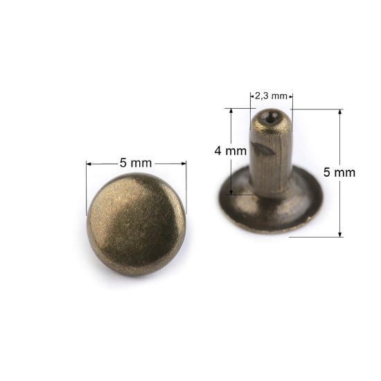 Duté nýty ø5 mm - Nikl černý (100 Páry) Duté nýty ø5 mm - Nikl černý (100 Páry)