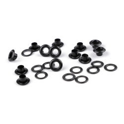 Grommet / eyelet with washer inner ø5.5 mm / outer ø10 mm - Black varnish (100 Pairs)